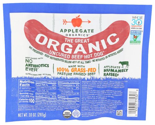 Applegate Organic Uncured Beef Hot Dogs 10 OZ