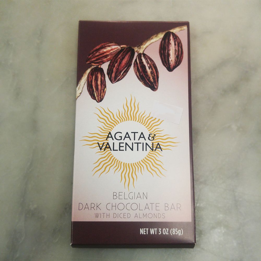 A&V Belgian Diced Almond Dark Chocolate Bar (3oz.)