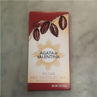 A&V Belgian Diced Almond Milk Chocolate Bar (3oz.)