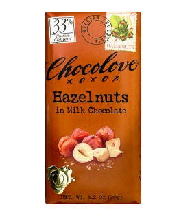 Chocolove Hazelnuts in Milk Chocolate Bar 3oz