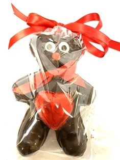 Valentines Day Chocolate Bear with Foil Heart