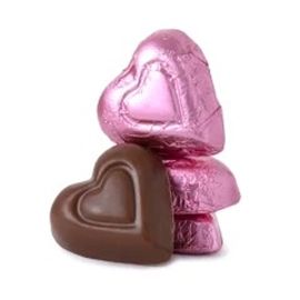 Milk Chocolate Pink Foiled Hearts 8oz