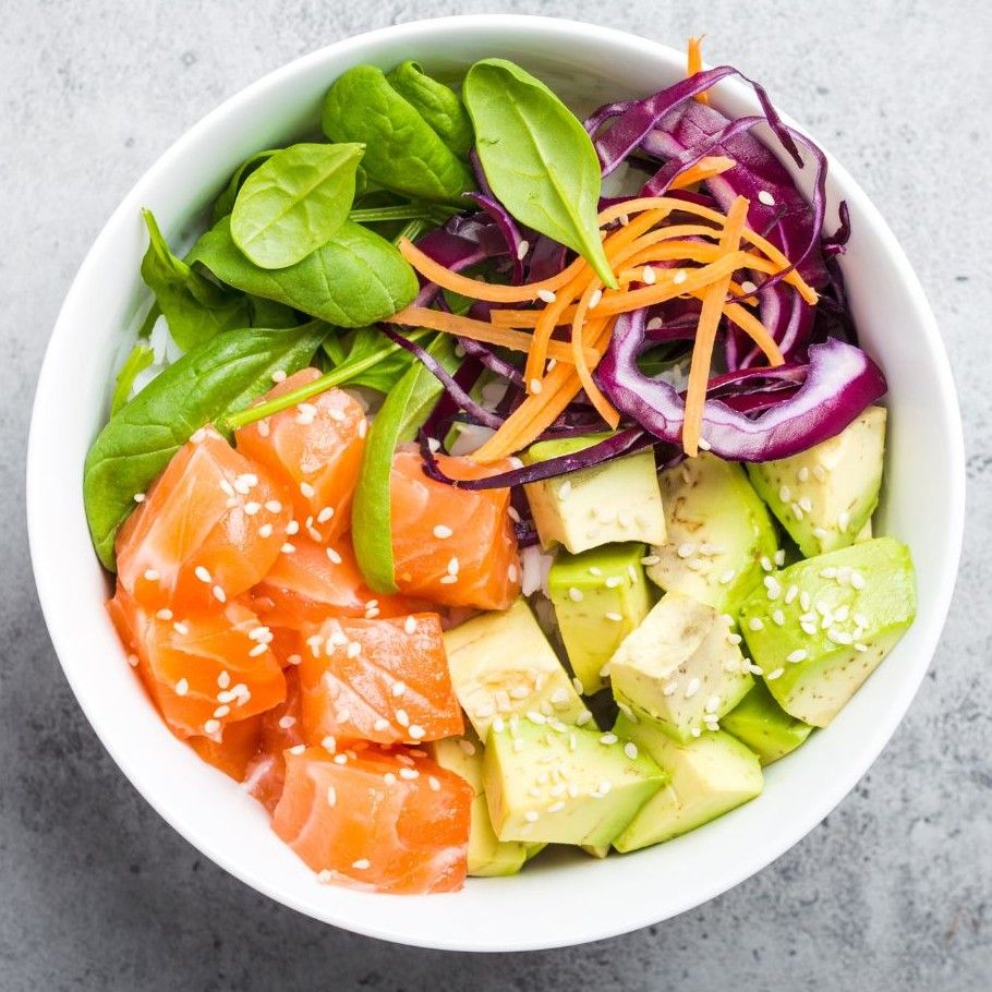 SALMON POKE WITH SALMON ROE