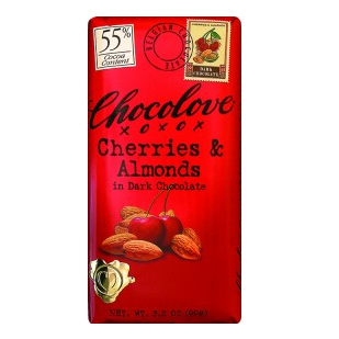 Chocolove Cherries & Almond Dark Chocolate Bar 3oz