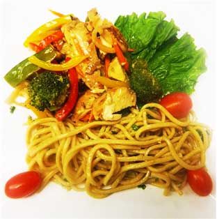 Asian Style Chicken Salad with Sesame Noodles