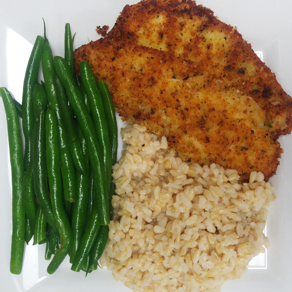 Panko Crusted Lemon Sole W/ Brwn Rice,String Bean