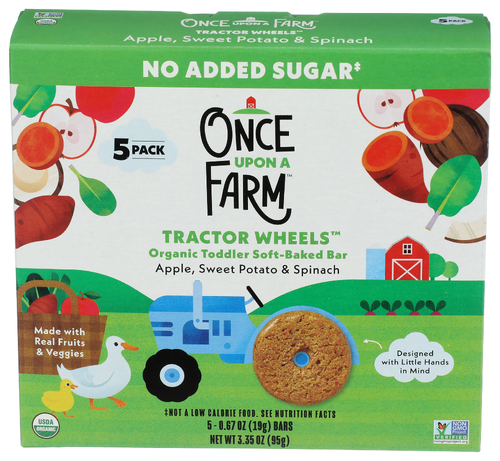 Once Upon a Farm Tractor Wheels Organic Apple, Sweet Potato & Spinach 5pk (3.35