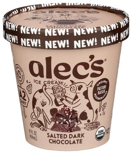 Alec's Org A2 Ice Cream Salted Dark Chocolate 14oz