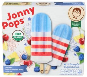 Jonnypops Organic Star Spangled Flag  Popsicles (14.8 oz)