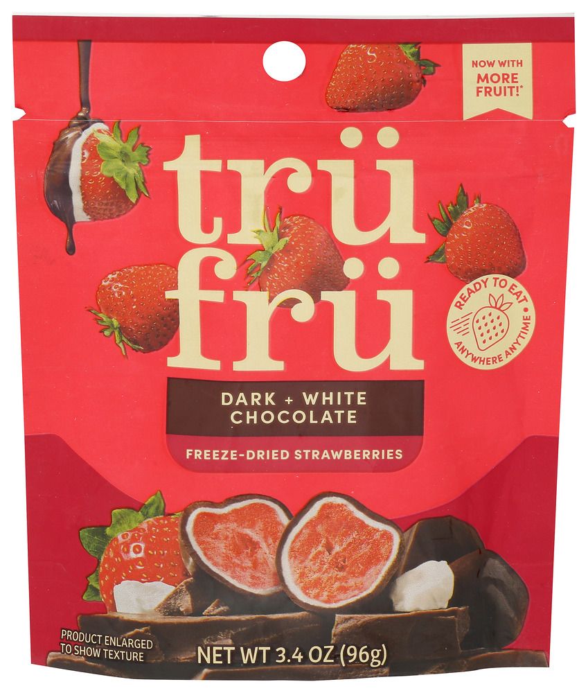 Tru Fru Freeze-Dried Strawberries in Dark & White Chocolate (3.4 oz)