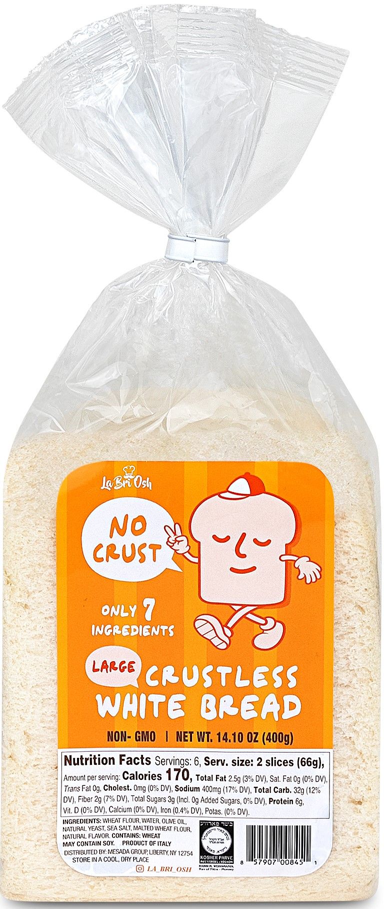 La Bri Osh Crustless White Bread 14.1oz